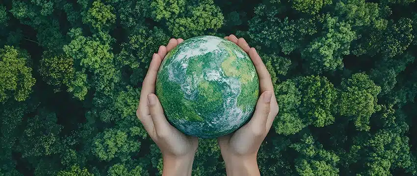 SDGsをイメージさせる森と地球